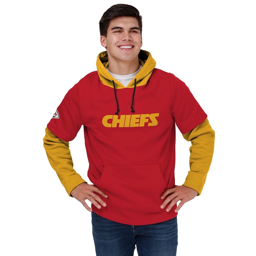 NFL Red and Yellow Kansas City Chiefs Hoodie by FOCO Size Small NWT